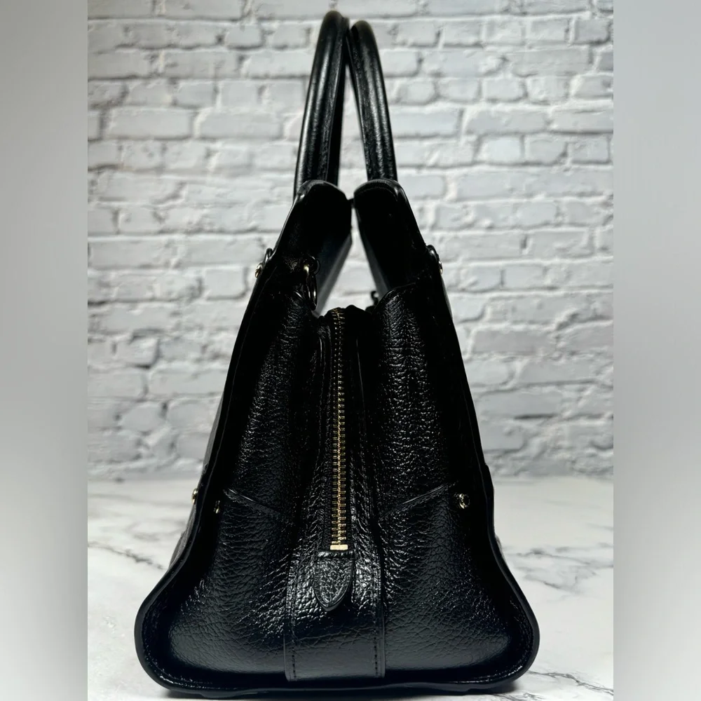 COACH MERCER SATCHEL BLACK LEATHER BAG - Picture 4 of 9